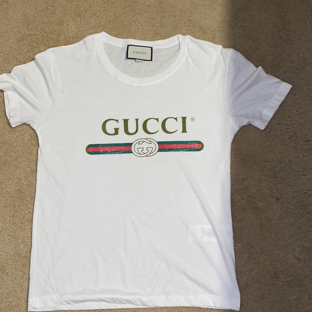 Gucci logo print cotton t-shirt, Medium